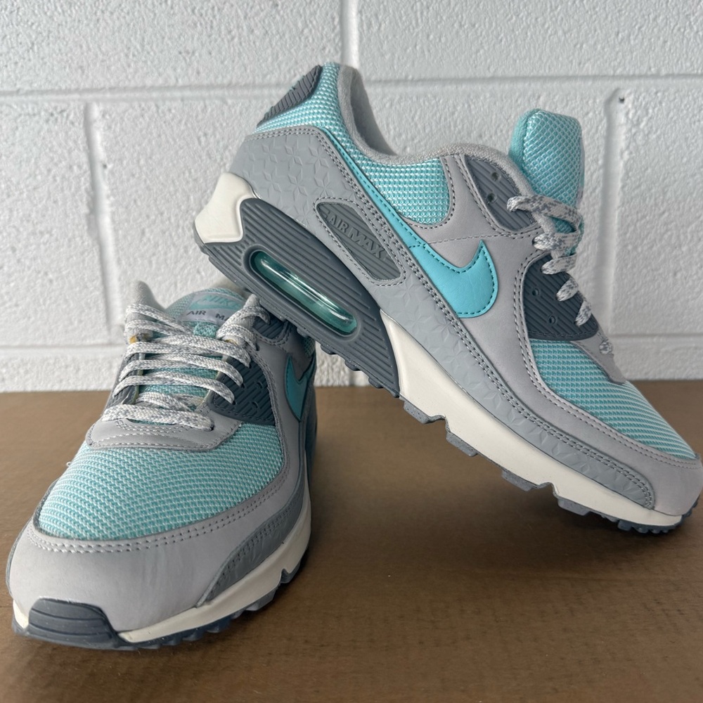 Nike Air Max 90 Snowflake Wolf Grey Copa Blue DQ0789-001 Men's Size 10.5